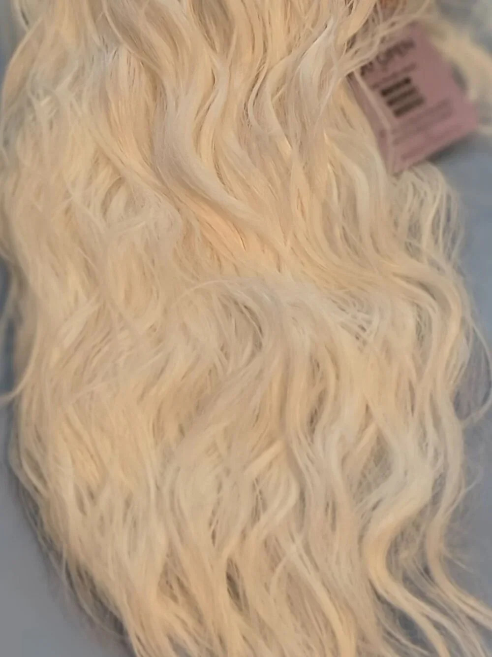 BARSDAR Long Wavy White Platinum Blonde U-Shaped Lace Front Wig